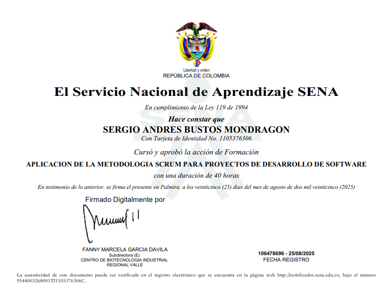 Certificado SCRUM